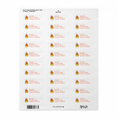 Halloween oder Erntedank Candy Corn Labels (Vorne)
