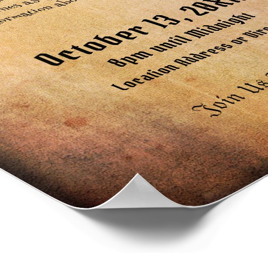 Halloween oder Goth Moody Ancient Style Event Poster (Ecke)