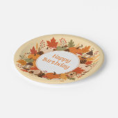 Halloween oder Herbstlaub Kürbisse Pappteller (Schrägansicht)