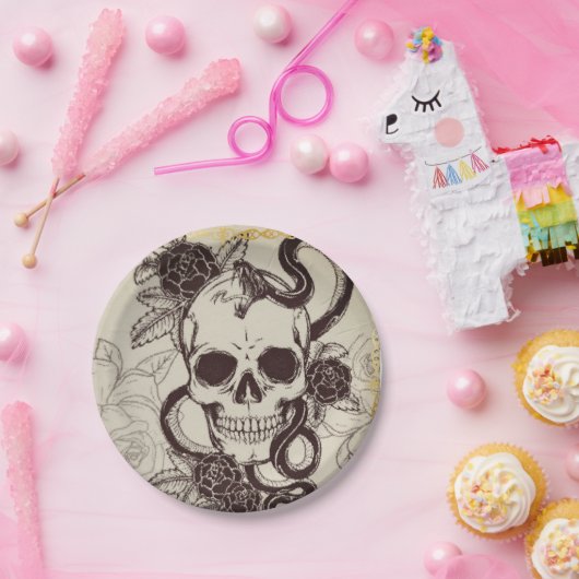 Halloween- oder Hochzeitsort-Einstellung Skull-dis Pappteller (Party)