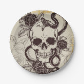 Halloween- oder Hochzeitsort-Einstellung Skull-dis Pappteller (Vorderseite)