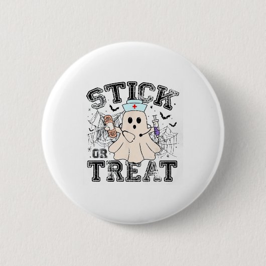 Halloween oder Leckerei Halloween Ghost Nurenkranz Button (Vorderseite)