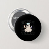 Halloween oder Leckerei Halloween Ghost Nurenkranz Button (Vorne & Hinten)