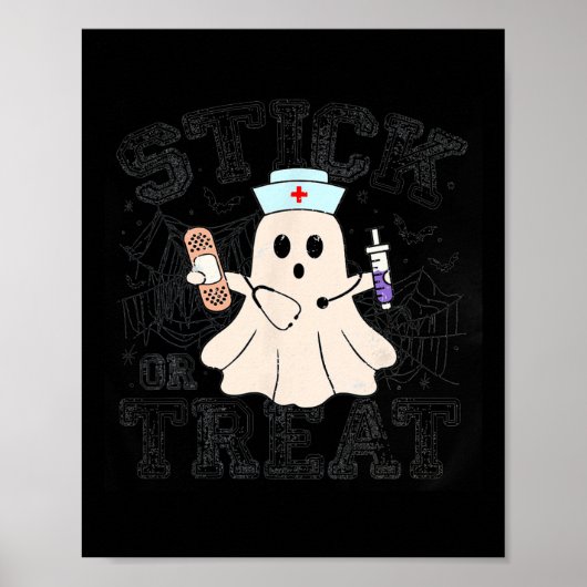 Halloween oder Leckerei Halloween Ghost Nurenkranz Poster (Vorne)