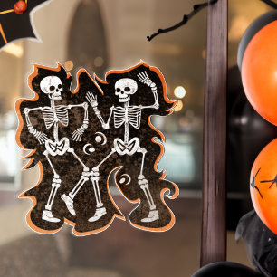 Halloween oder Tag der toten Tanzskelette Fensteraufkleber