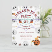 Halloween Office Mixer Einladung mit Spider Web (Stehend Vorderseite)