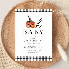 Halloween Oh Baby Black Kariert Baby Dusche Einladung