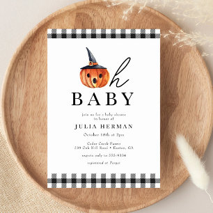 Halloween Oh Baby Black Kariert Baby Dusche Einladung