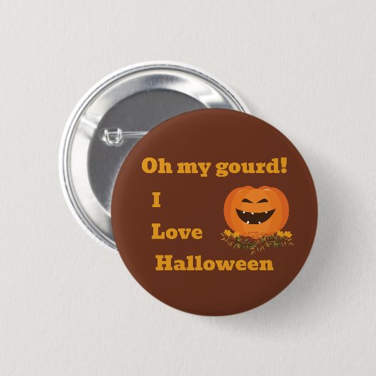 Halloween oh mein Gourmetknopf Button (Vorne & Hinten)