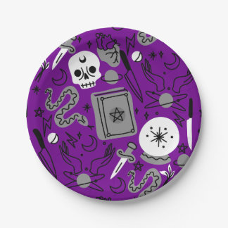 Halloween Okkult Magisch Mystisch Esoterisch Lila Pappteller
