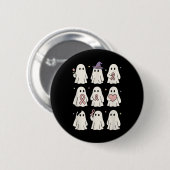 Halloween Oktober Brustkrebs Bewusstsein Pink Cut Button (Vorne & Hinten)