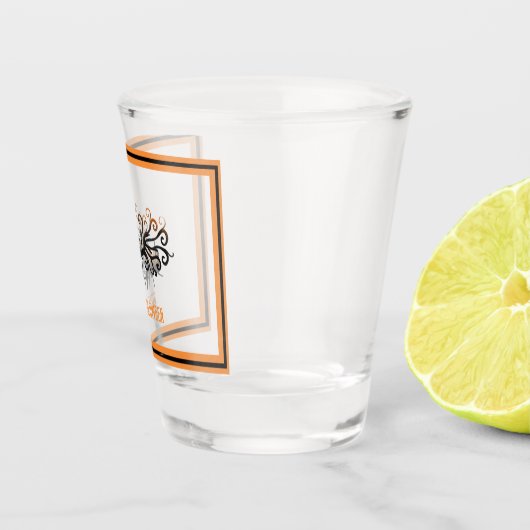 Halloween/Oktober/Herbst/Kürbisbaum Schnapsglas (Rechts)