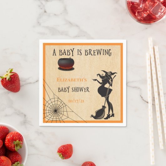 Halloween Oktoberhexen Brauen Babydusche Serviette (Beispiel)