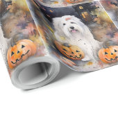 Halloween Old English Sheepdog mit Pumpkins Beängs Geschenkpapier (Rolleneckpunkt)