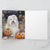 Halloween Old English Sheepdog mit Pumpkins Beängs Karte (Innenseite)