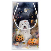 Halloween Old English Sheepdog mit Pumpkins Beängs Kleine Geschenktüte (Rückseite)