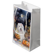 Halloween Old English Sheepdog mit Pumpkins Beängs Kleine Geschenktüte (Rückseite Schrägansicht)