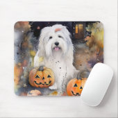 Halloween Old English Sheepdog mit Pumpkins Beängs Mousepad (Mit Mouse)