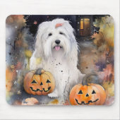 Halloween Old English Sheepdog mit Pumpkins Beängs Mousepad (Vorne)
