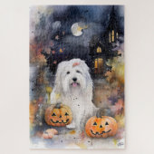 Halloween Old English Sheepdog mit Pumpkins Beängs Puzzle (Vertikal)
