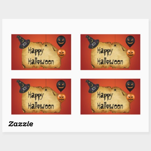 Halloween Old Parchment Gruß Rechteckiger Aufkleber (Blatt)