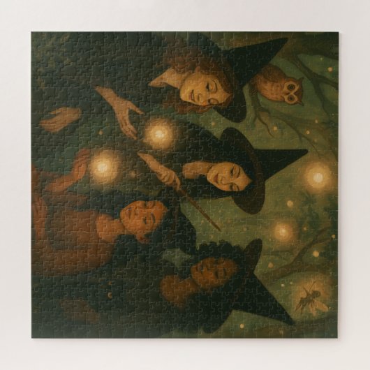 Halloween Ölgemälde im Wald Puzzle (Horizontal)
