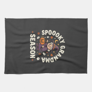 Halloween-Oma Magie Geschirrtuch