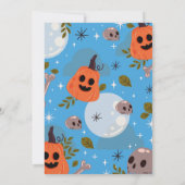 Halloween ONE Boys Blue Party Pumpkin 1. Einladung (Rückseite)