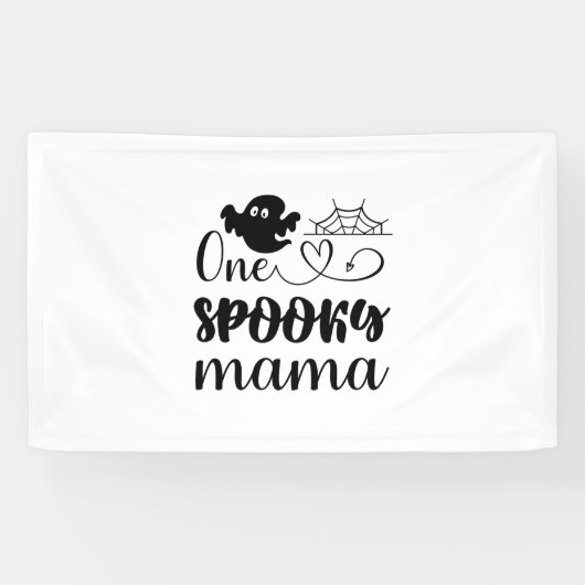 Halloween One Spooky Mama Geburtstag Banner (Horizontal)