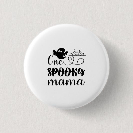 Halloween One Spooky Mama Geburtstag Button (Vorderseite)