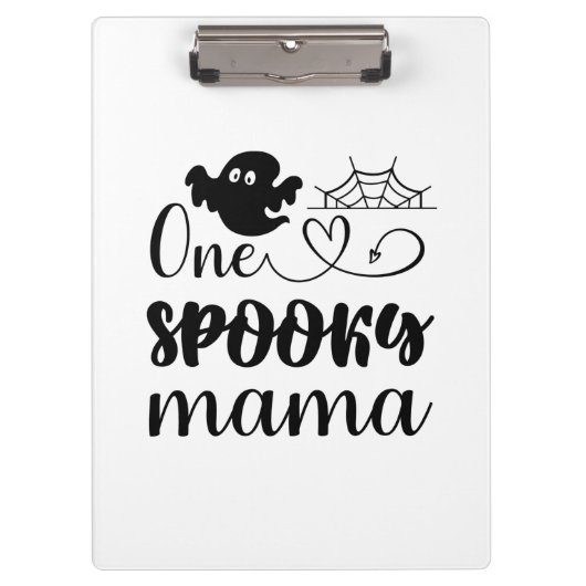 Halloween One Spooky Mama Geburtstag Klemmbrett (Vorderseite)