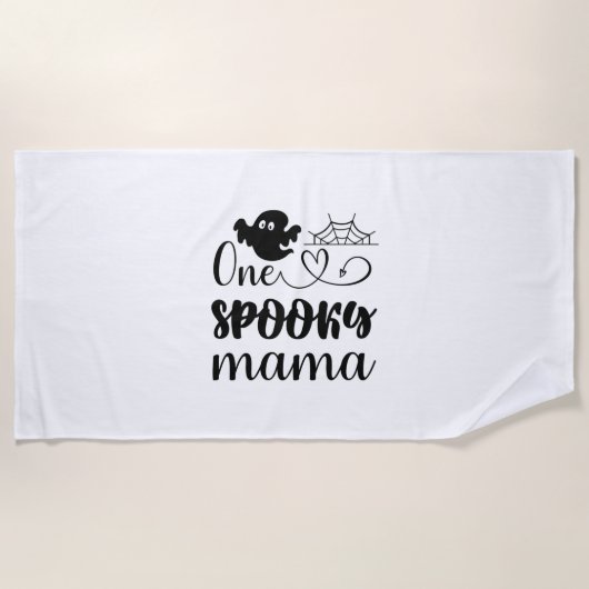 Halloween One Spooky Mama Geburtstag Strandtuch (Vorderseite)