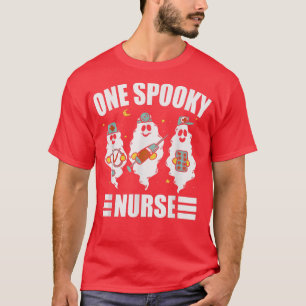 Halloween One Spooky Nurse Cute Ghosts and Night S T-Shirt