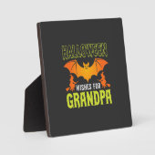 Halloween Opa Fledermaus Hexe Wünsche Fotoplatte (Vorderseite)