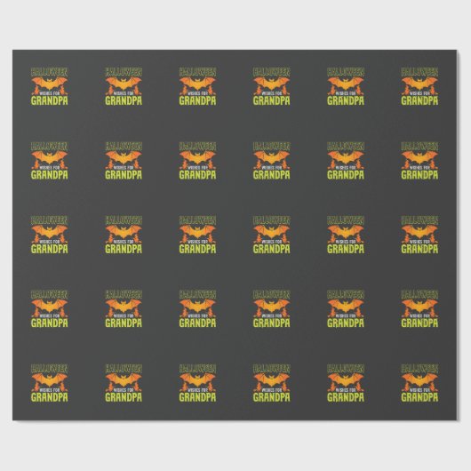 Halloween Opa Fledermaus Hexe Wünsche Geschenkpapier (Flach)