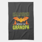 Halloween Opa Fledermaus Hexe Wünsche Geschirrtuch (Vertikal)