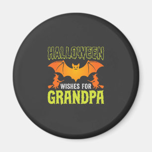 Halloween Opa Fledermaus Hexe Wünsche Magnet