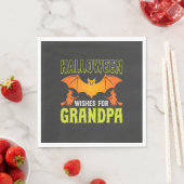 Halloween Opa Fledermaus Hexe Wünsche Serviette (Beispiel)