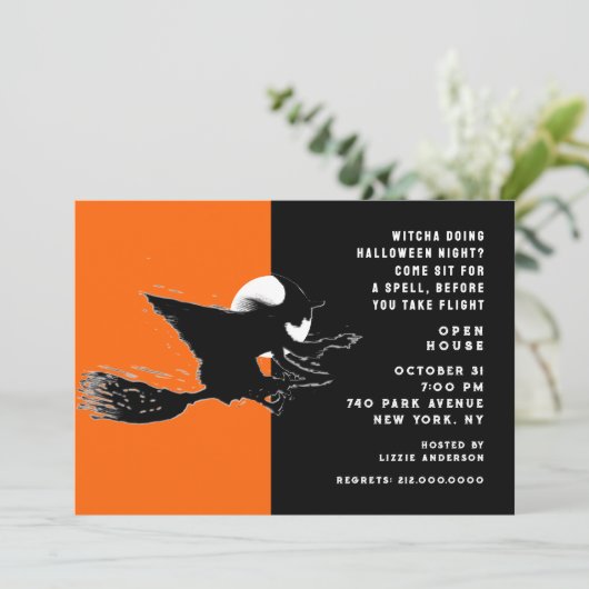 Halloween Open House Invitation Einladung (Stehend Vorderseite)