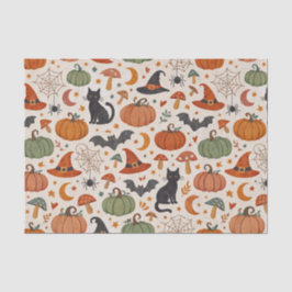 Halloween Orange and Green Pattern Seidenpapier