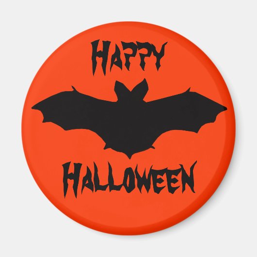 Halloween Orange Black Bat Magnet (Vorne)