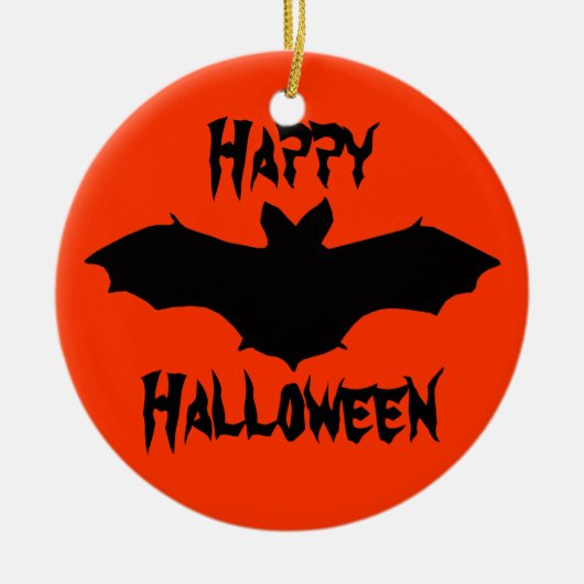 Halloween Orange Black Bat Ornament (Vorne)