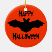 Halloween Orange Black Bat Ornament (Hinten)
