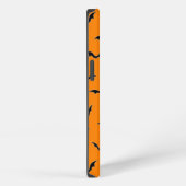 Halloween Orange & Black Bats Flying Pattern iPhone Hülle (Rechte Seite)