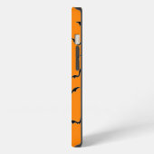 Halloween Orange & Black Bats Flying Pattern iPhone Hülle (Linke Seite)