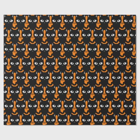 Halloween Orange Black Cat Decoupage oder Geschenkpapier (Flach)