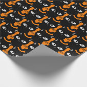 Halloween Orange Black Cat Decoupage oder Geschenkpapier (Ecke)