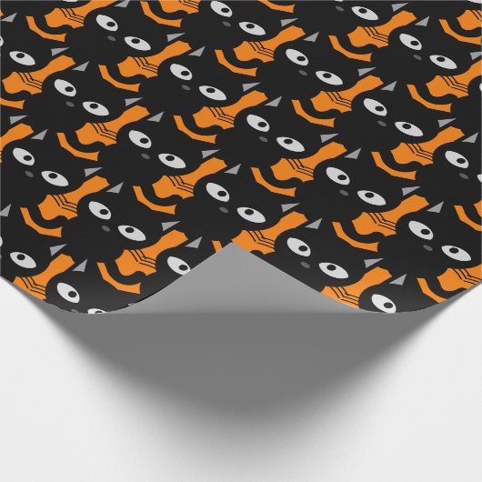 Halloween Orange Black Cat Decoupage oder Geschenkpapier (Ecke)