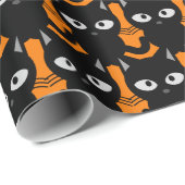 Halloween Orange Black Cat Decoupage oder Geschenkpapier (Rolleneckpunkt)