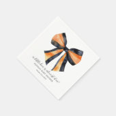 Halloween Orange Black Coquette Bow Babydusche Serviette (Ecke)